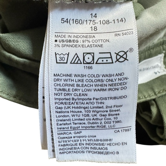 Gap Girlfriend Khaki Slim Crop Pants in Women’s size 14 Green Olive - Picture 5 of 5